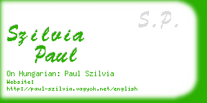 szilvia paul business card